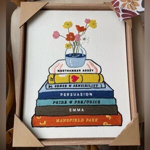 BP Home Woven Artistry Books Flowers Wall Art